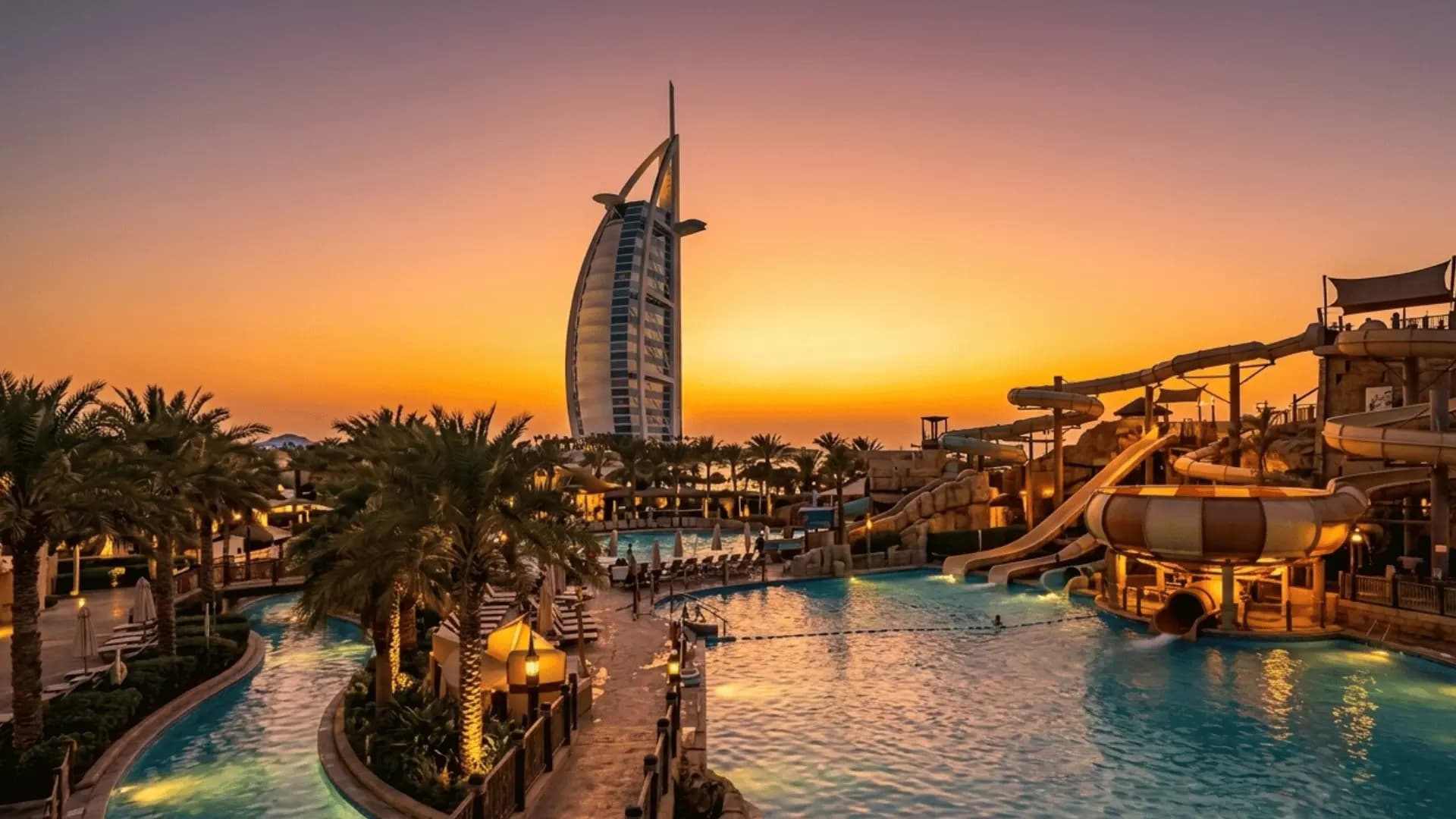 Burj Al Arab luxury hotel in Dubai with Arabian Gulf view